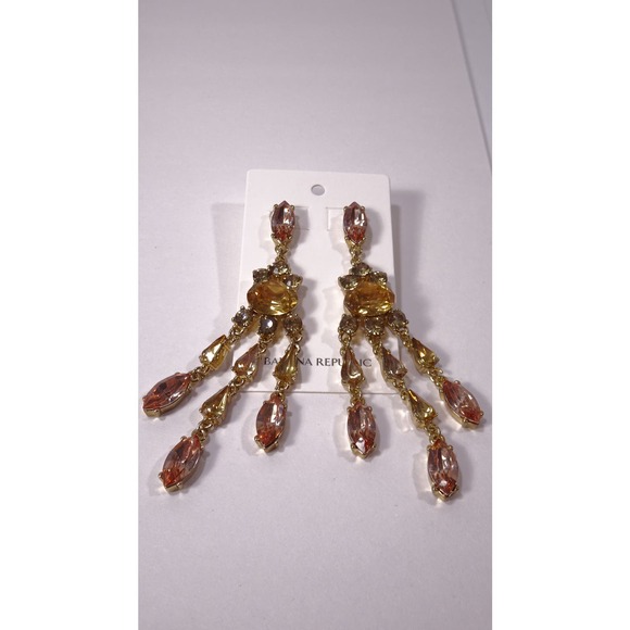 Banana Republic Women's Gemstone waterfall Chandelier Earrings NWT 50 - Picture 5 of 6